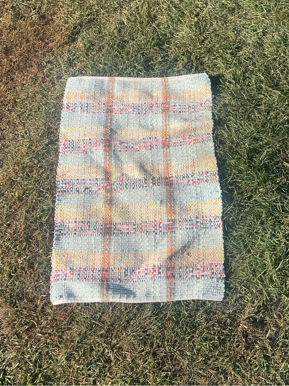 Vintage farmhouse rag rug